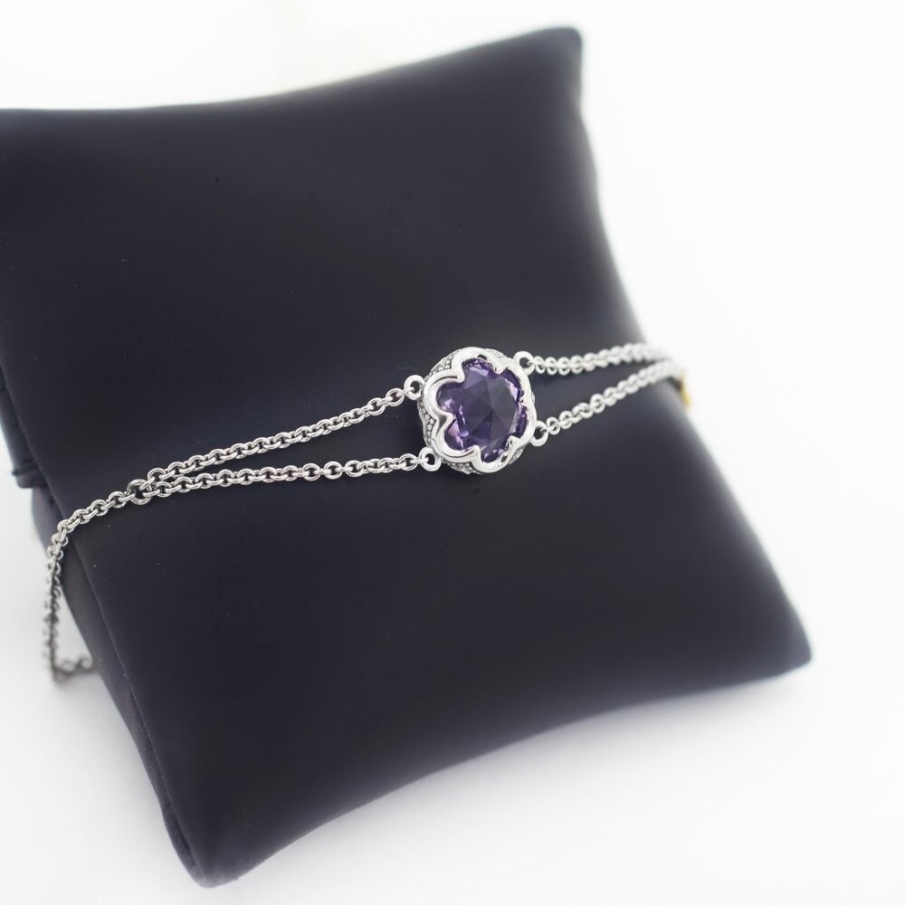 Tacori Silver 925 Sonoma Skies 12mm Amethyst Bracelet